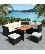  Outdoor Dining Set Black with cream white cushions - €1.086,31 EUR