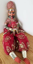 Vtg Indian Marionette snake charmer String Puppet Ventriloquist Wood Cloth - £31.96 GBP