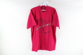 Vintage 90s Streetwear Mens XL Skydiving Spell Out Short Sleeve T-Shirt Pink USA - £31.61 GBP