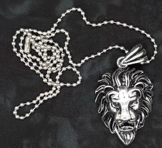 Stainless Steel Lion Pendant On 20&#39; Steel Necklace - £14.08 GBP