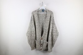 Vintage 90s Streetwear Womens Large Distressed Oversized Knit Cardigan S... - £38.80 GBP