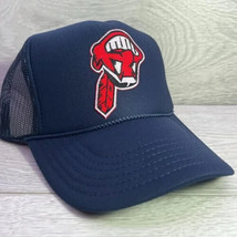 New Upside Cleveland Indians Wahoo Blue Hat 5 Panel High Crown Trucker Snapback - £18.27 GBP