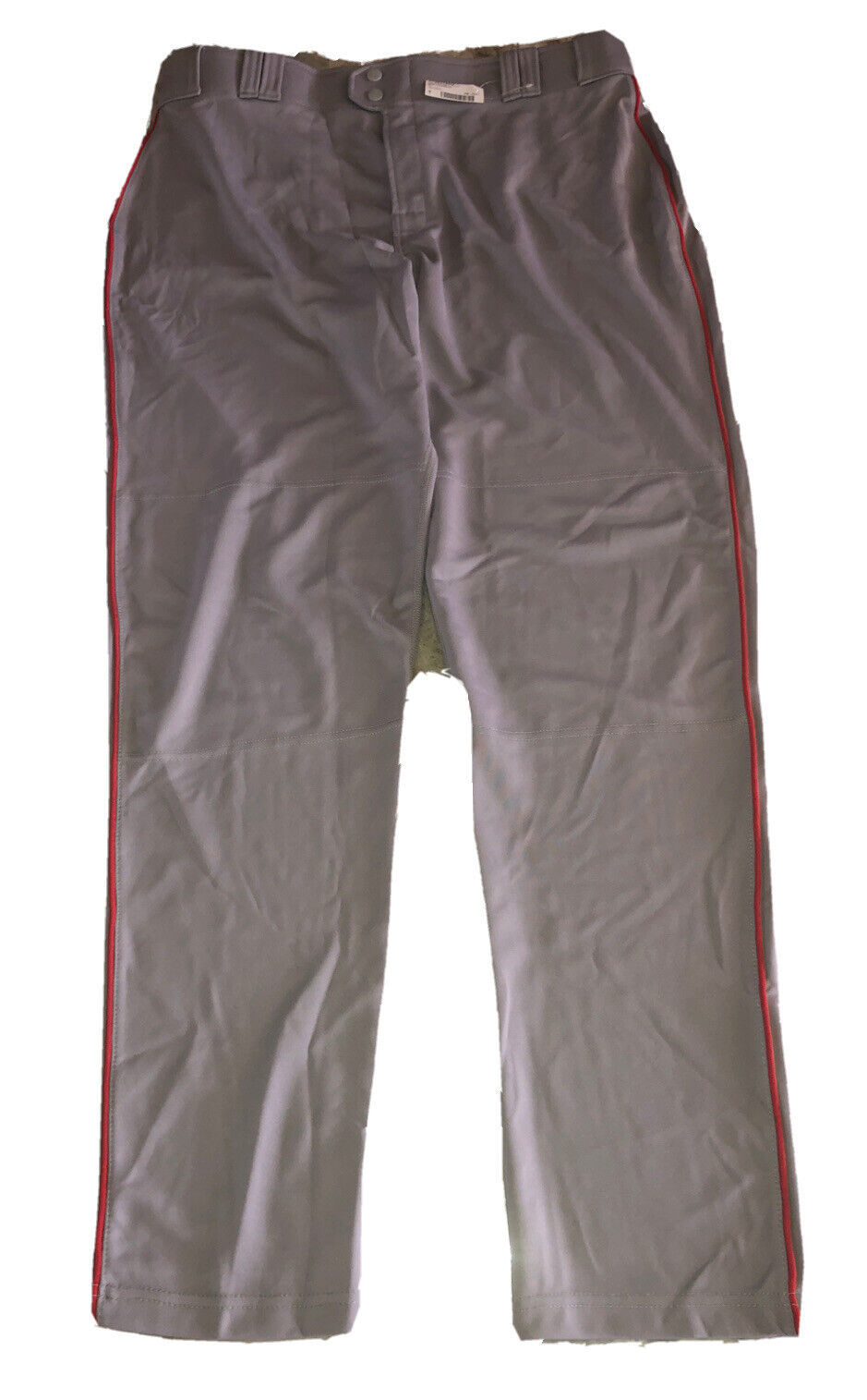 Johnny Mac’s Sz Large Mens Adult Grey/Scarlet Piped Baseball/Softball Pa... - $39.48