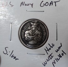 HOBO U.S. Navy GOAT U.S.N. Anchored Made From A REAL WWII Silver Nickel ... - $280.61 MXN