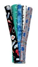 5 Fat Quarters Healthcare Medical Nurses Doctors First Responders Fabric... - $13.97