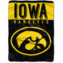 Iowa Hawkeyes Plush 60&quot; by 80&quot; Twin Size Raschel Blanket - Basic Design NCAA - £38.76 GBP