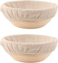 Elegant Bread Proofing Basket Set with Liners for Effortless Baking Expe... - $61.33