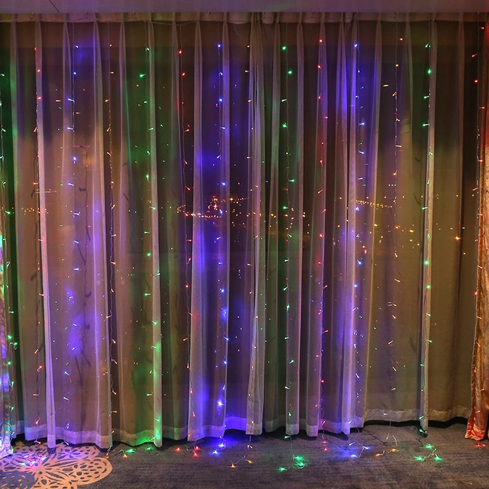 3x 300 LED Solar Curtain Lights String IP65 Waterproof LED Icicle Lights Waterfa - £96.53 GBP