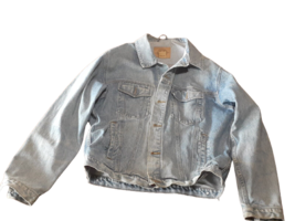 Arizona Jeans Co Jacket , Blue Denim Pockets Trucker Work Size LT Mens - £9.07 GBP