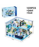 Bedroom Building Blocks Set Apartment Kitchen Model Micro Bricks Toy Cat - £48.83 GBP