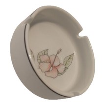 Pillivuyt France Ashtray Vintage Floral Round Depuis Pink White I 963 Porcelain - £19.76 GBP
