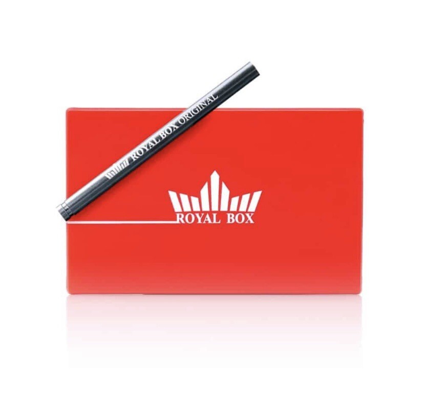 Original Royal Box Red 8 Slot Snuff Storage Device Built In 3”Metal Straw Item image 3