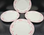 4 Shenango Chardon Rose Red Dinner Plates Set Floral Restaurant Ware Dis... - £44.53 GBP