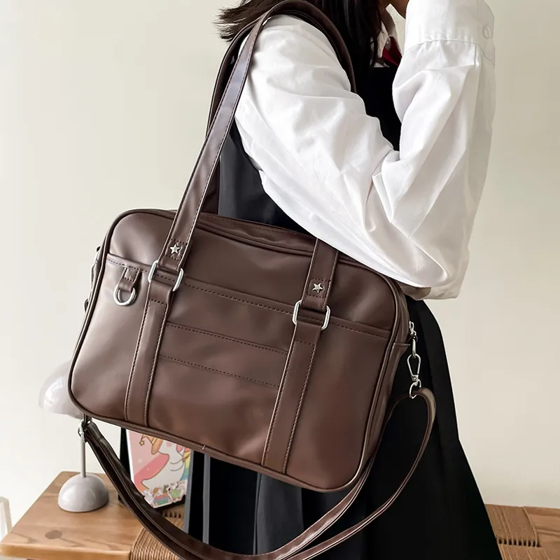 Japanese Style JK Bag Women High School Student Uniform Bag PU Leather S... - $33.22