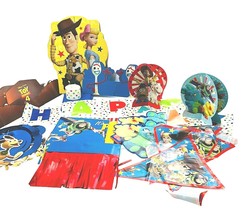 Toy Story Party Lg Lot! Birthday Decorations Supplies Pop ups Flag Banne... - $30.26