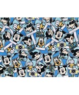 Disney Packed Photographs Say Cheese Fabric Material Mickey Pluto Goofy ... - £12.45 GBP