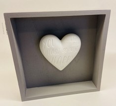 Midwest-CBK Shadowbox Porcelain Heart You make my heart so Happy! Valentine - £6.47 GBP