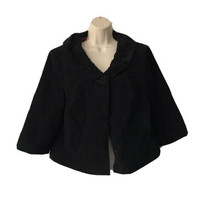 Terry Lewis Classic Luxuries Classy Open Front Leather Blazer ~ Sz Small ~ Black - £19.88 GBP