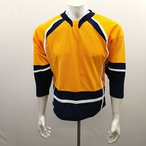 Athletic Knit Practice Hockey Jersey Youth Size Large yellow Blue Polyes... - $12.86