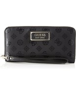 Guess Women&#39;s Kamryn Peony Logo Large Zip Around Black Wallet 12 Card Slots - $845.22 MXN