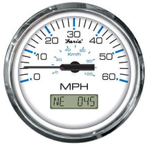 Faria Chesapeake White SS 4&quot; Speedometer w/LCD Heading Display- 60MPH (GPS) [338 - £216.24 GBP