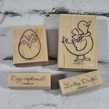 Stampin&#39; Up Rubber Stamps Easter Spring Lot Of 4 Lucky Duck Egg -Ception... - $11.88