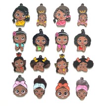 20-50pcs Cute Afro Black Little Girl Charms Pendants Mix Bundle for Daughter Bra - £105.02 GBP
