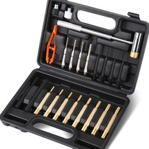 HORUSDY Punch Set and Hammer with Brass, Hollow, Steel, Plastic Punches,... - $39.99