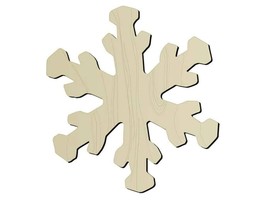 Natural Unfinished Wood Craft Snowflake Shape Cutout - £11.16 GBP