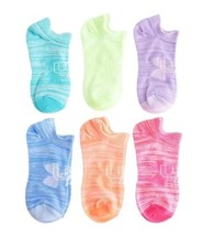 Under Armour Girl`s 6PK Essential No Show Socks 13.5Y to 4Y 1332984-567 - $32.00