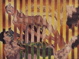 Framed 2018 Original Izabela Przybylska Man &amp; Woman in Love Collage Art FRANCE - £310.74 GBP