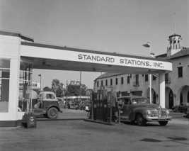 Cars fill up with gasoline at Standard Oil station Tracy California Phot... - $8.81+