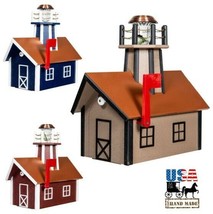Copper Roof &amp; Solar Lighthouse Mailbox - Handmade Custom Color Combinations Usa - £229.34 GBP+