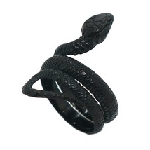 Unisex 316L Stainless Steel Punk Gothic Black Snake Ring Newest - £9.15 GBP