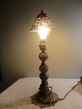 Antique Ornate Brass electric table lamp vintage 1940s - $395.99