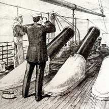 Pneumatic Dynamite Guns Of Battleship Vesuvius 1899 Victorian Print DWV7C - $29.99
