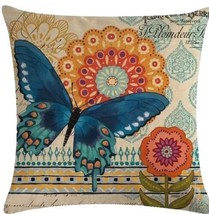 Handcrafted ~ European ~ Retro ~ Butterfly &amp; Floral ~ 17.7&quot; Pillow Cover ~ (3) - £22.35 GBP