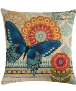 Handcrafted ~ European ~ Retro ~ Butterfly &amp; Floral ~ 17.7&quot; Pillow Cover... - $38.36 CAD