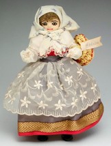 Vintage Rusian Hedebo Lace Costum Female 8” Figurine Fabric Body &amp; Face - £11.62 GBP
