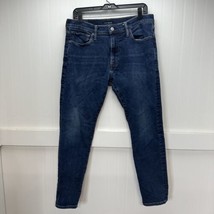 Lucky Brand Jeans Mens 33x28 Blue 105 Slim Taper Stretch Denim Dark Tag3... - $24.99