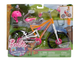 Barbie Mountain Bike with Doll Helmet &amp; Accessories Play Set Pink Ages 3+ - £19.07 GBP