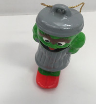 Vintage Oscar the grouch hand painted Christmas tree ornament holiday decor - $19.75