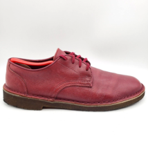 CLARKS x SUPREME Desert Mali Low Men&#39;s 10 Leather Red Oxblood Shoes Mod ... - £68.05 GBP