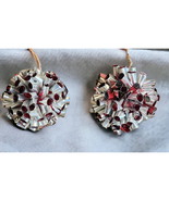 2 Vintage Retro Atomic Tin Foil PomPom Christmas Tree Ornament Balls Sil... - $15.29