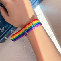 DAXI 2pcs Daisy Strap Bracelets For Girls Boys Friends Rainbow Couples&#39; Wristban - £10.47 GBP