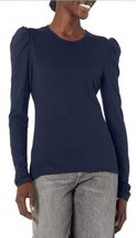 NWT Women’s Rebecca Taylor L/S Puff Sleeve Top in Navy Blue Sz Large - £30.22 GBP