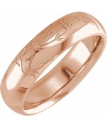 14k Rose Gold Engraved Family Tree 6 mm Men's Ring - $2,819.00+