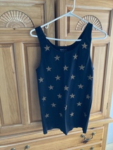 Soho Lady Women&#39;s Stretchy  Tank Top Black Gold Star Top Size Large/ Ext... - £19.91 GBP