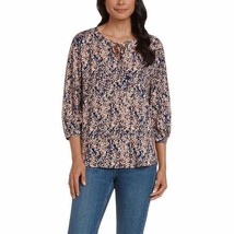 Matty M Women&#39;s Plus Size XXL Ink Floral 3/4 Sleeve Blouse Top NWT - £10.78 GBP