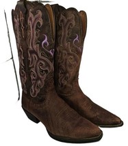 Justin Cowgirl Boots Stampede Collection Women’s Size 7B Western L2562 purple - £30.85 GBP